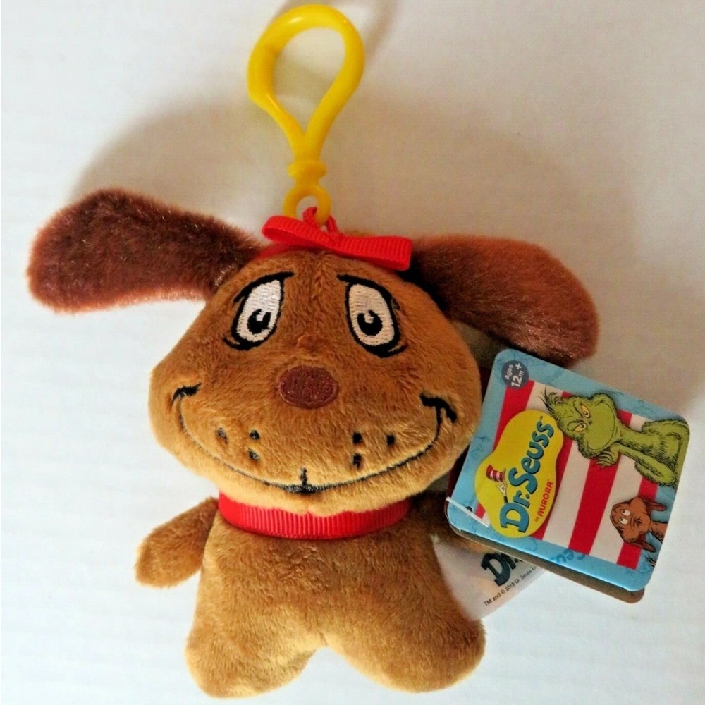 Dr Seuss The Grinch MAX Dog Backpack Clip On 4" Plush